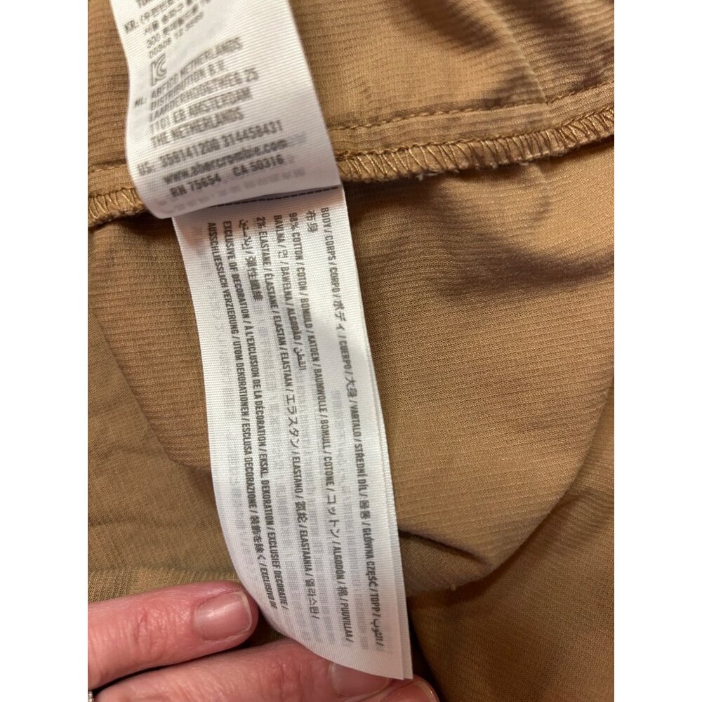Hollister Womens Tan Corduroy Button-Front Mini Dress Adjustable Straps Size L - Picture 6 of 8